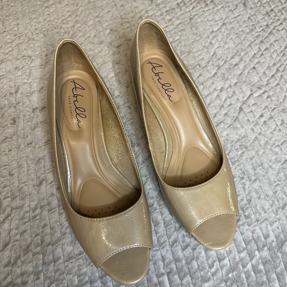 Abella True Comfort Nude Peep Toe Wedge